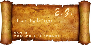 Elter György névjegykártya